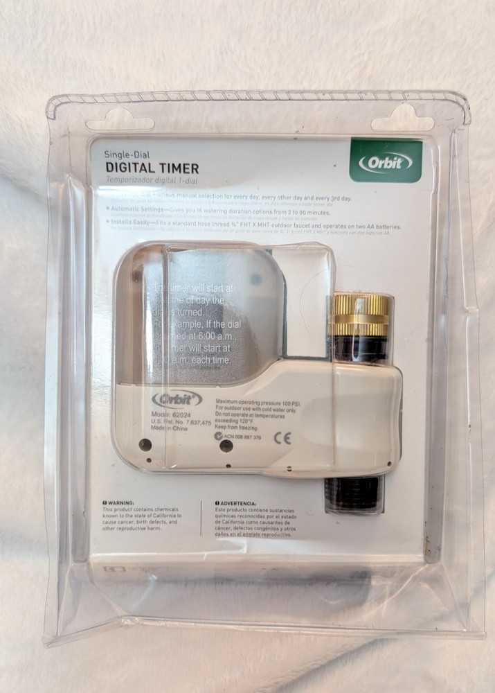 Orbit 62024 Single-Dial Hose Watering Digital Timer settings from 2-90 minutes