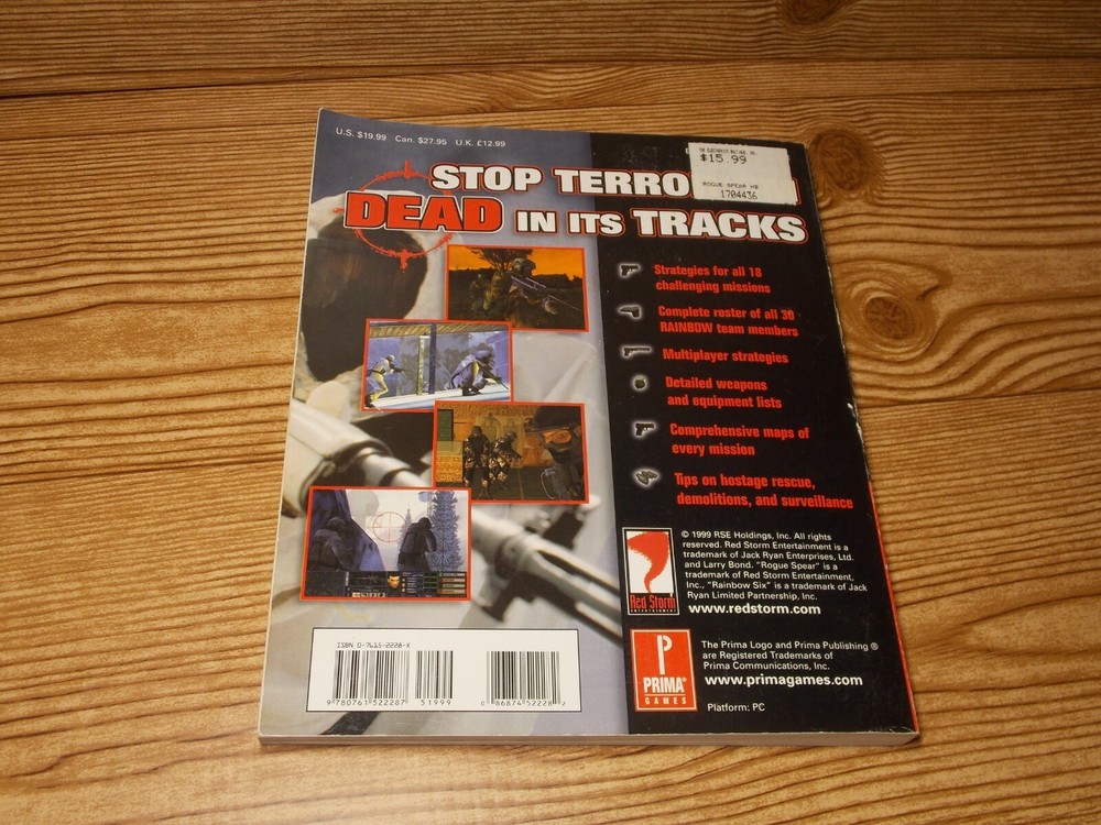 Tom Clancy's Rainbow Six Rogue Spear Strategy Guide Prima PC