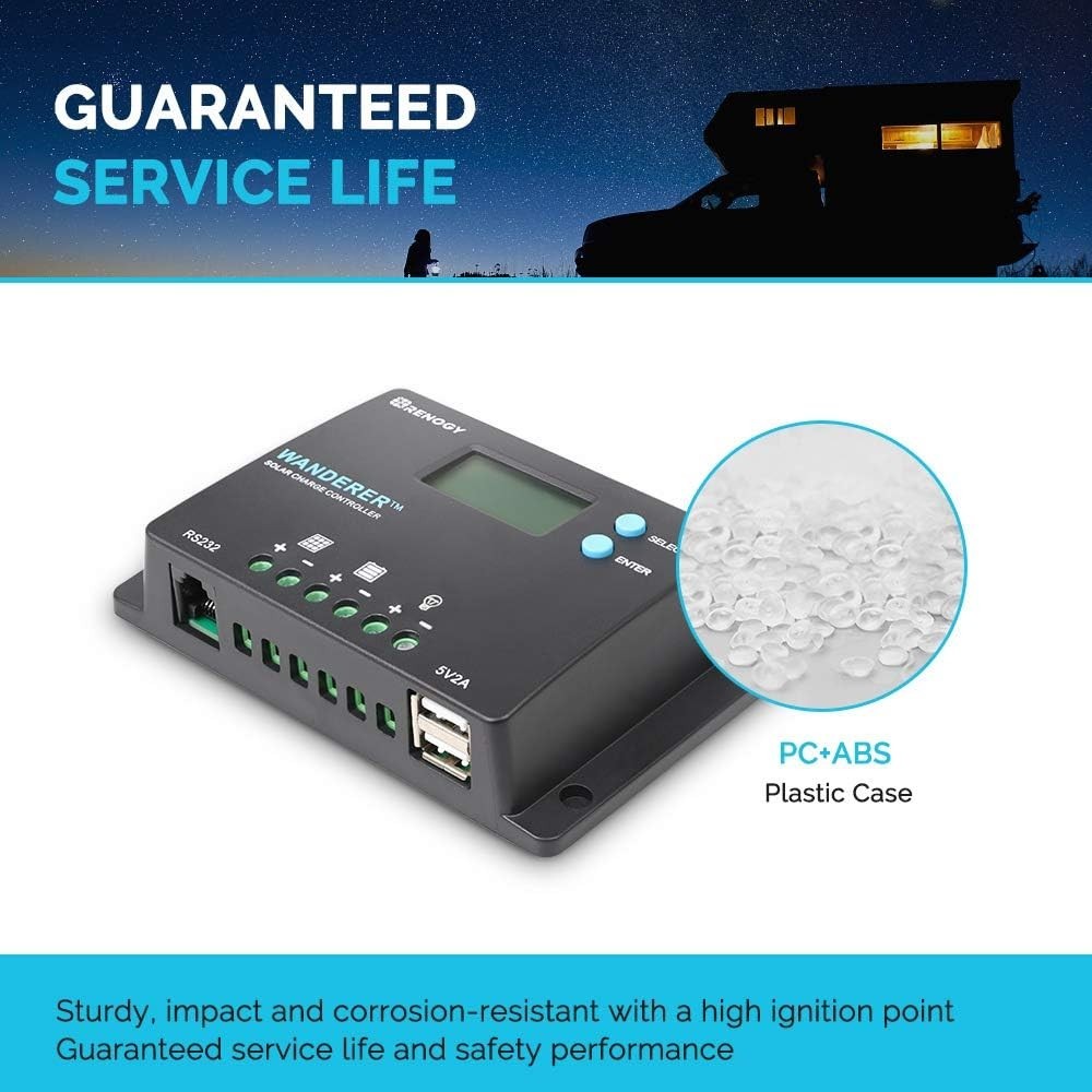Wanderer 10A Solar Controller - Efficient PWM Design with Waterproof Housing