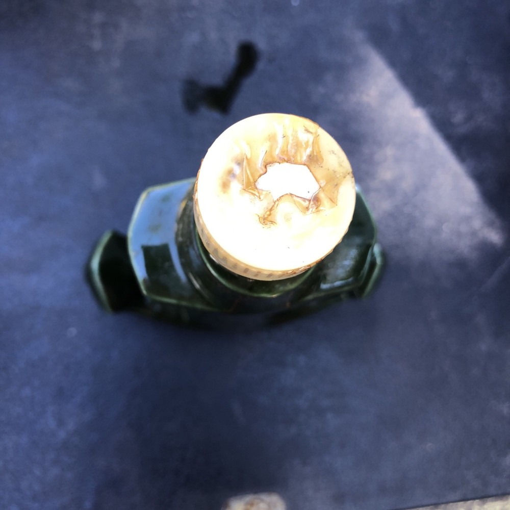 Godet COGNAC Ceramic Empty Bottle Anchor shaped White With Stopper Used