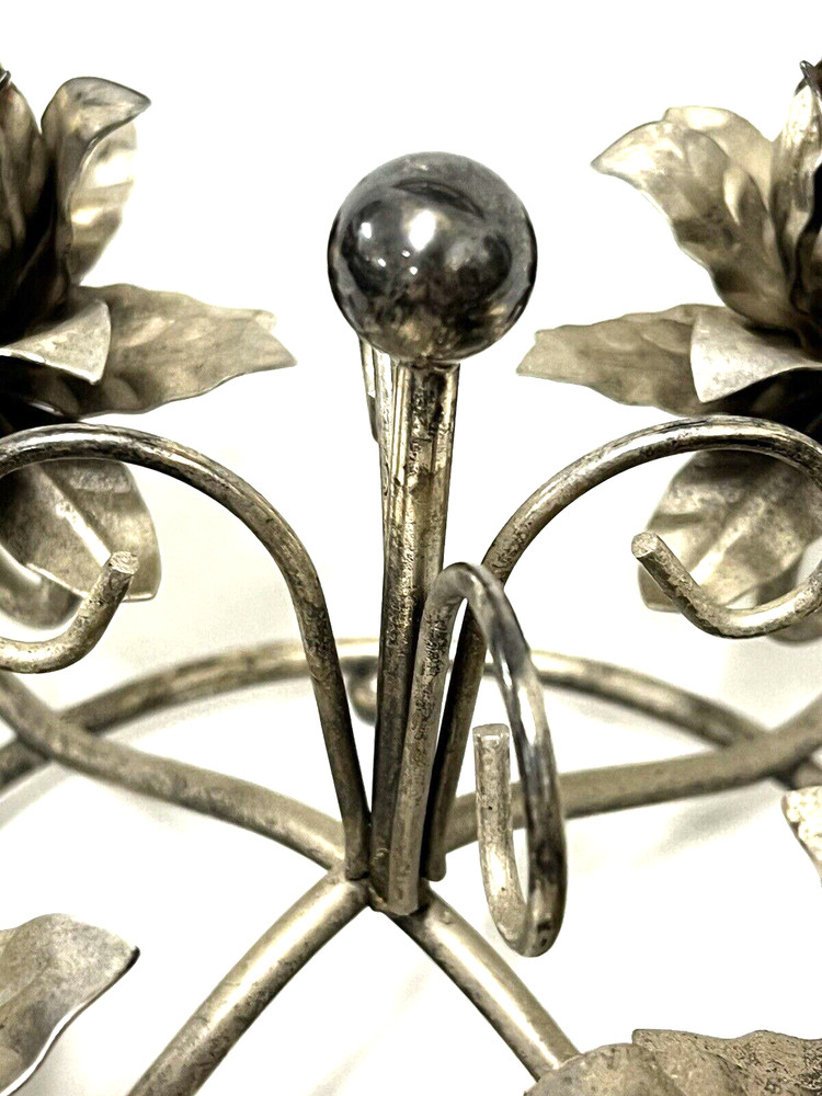 Vintage MCM Silver Plated 4-Taper Candelabra