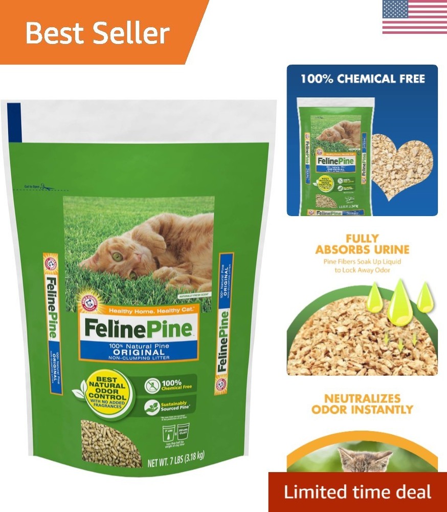 7lb Lightweight Pine Cat Litter - Environmentally Friendly Odor Fighter