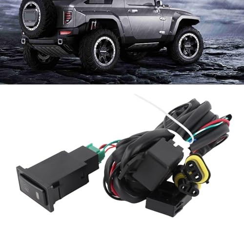 Fog Light Switch Wiring Kit, 12V Universal Car LED Fog Light On/Off Switch