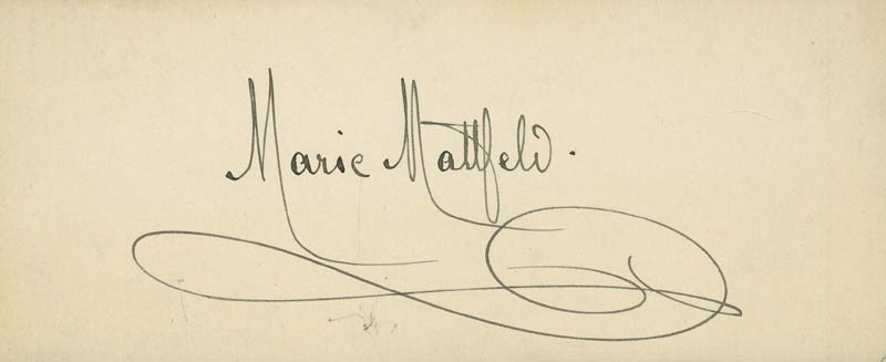 MARIE MATTFELD - SIGNATURE(S)