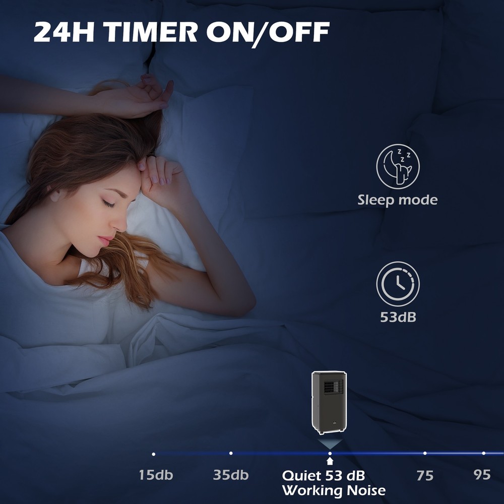 10000 BTU Mobile Air Conditioner with Dehumidifier Fan Bedroom Portable AC Unit