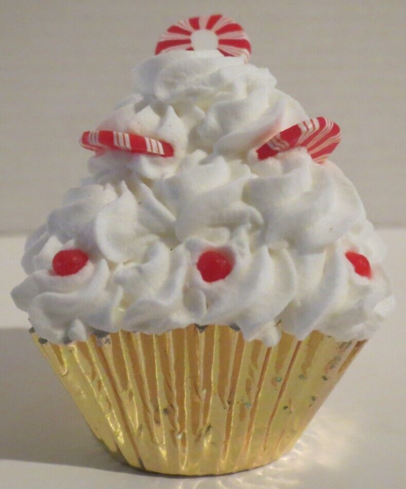 Display Fake Faux Artificial Food - Mini Peppermint Candy Cupcake