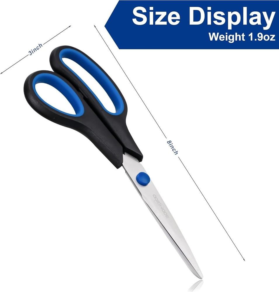 6 pack 8" Scissors All Purpose Multipurpose Sewing Home Craft School Right/Left