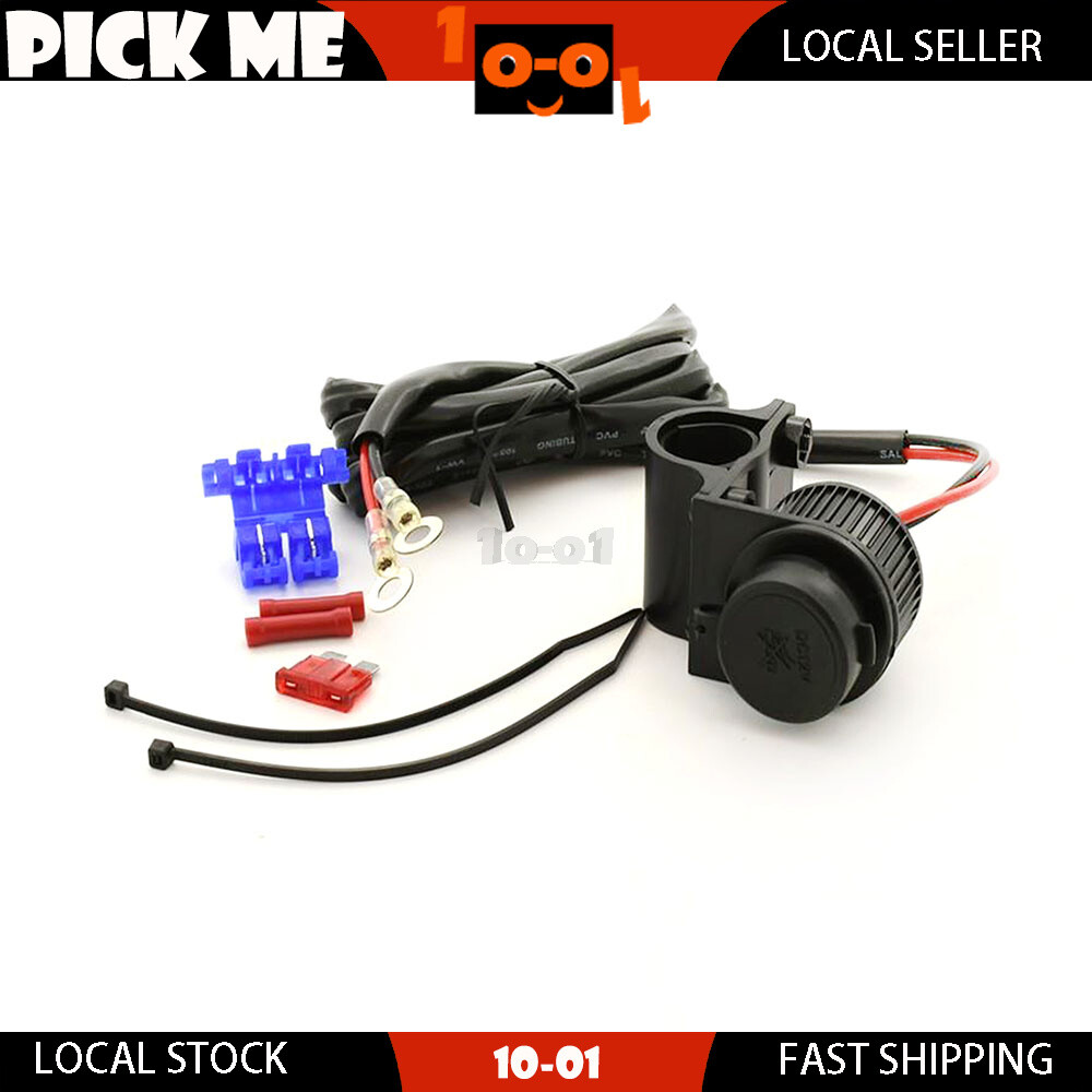 Universal All Weather Motorcycle 12V Power Socket With Handlebar Mount Boot