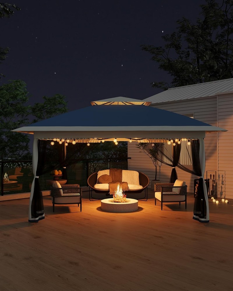 Navy Blue 12x12ft Pop Up Canopy Mosquito Netting