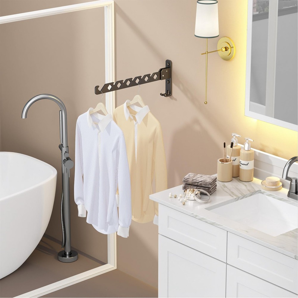 Wall Mounted Clothes Drying Rack, Wall Clothes Hanger Foldable, Laundry Hanger