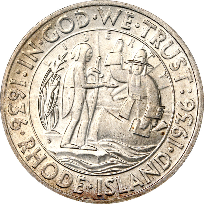 1936-D Rhode Island Commem Half Dollar