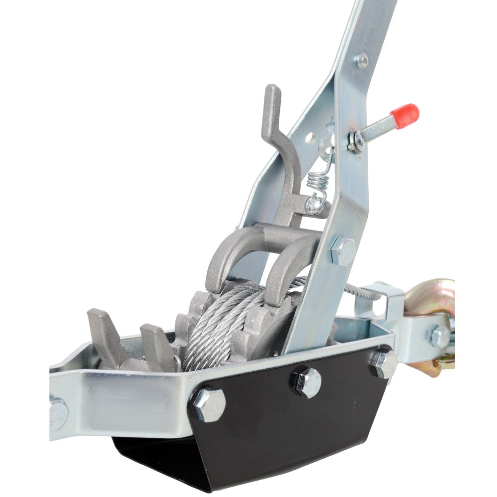 2T HAND Winch PULLER,DOUBLE GEAR,3 HOOKS, 12FT Cable,Power Cable Puller