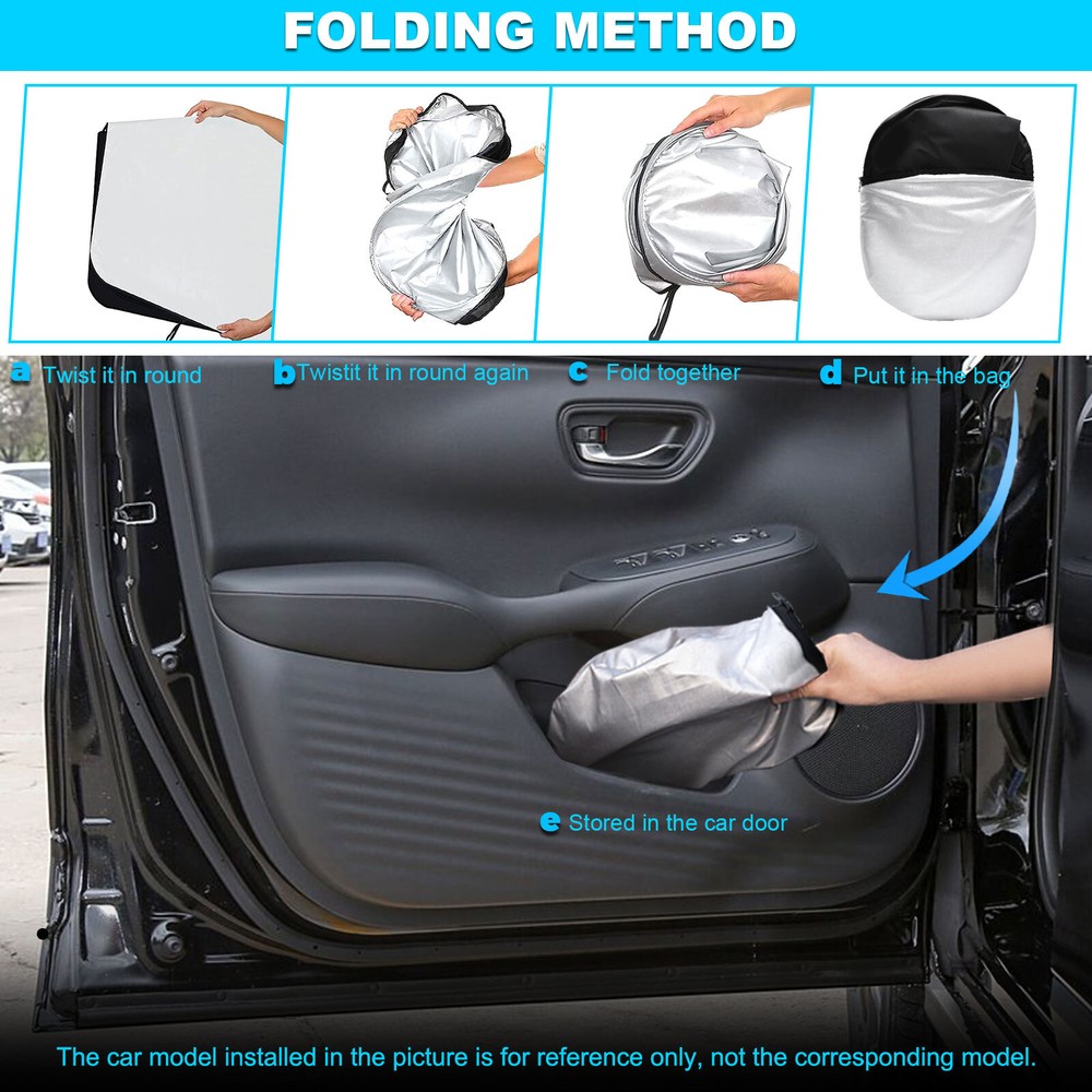 For Honda HRV 2023 2024 2025 Front Window Windshield Sunshade Foldable Sun Visor