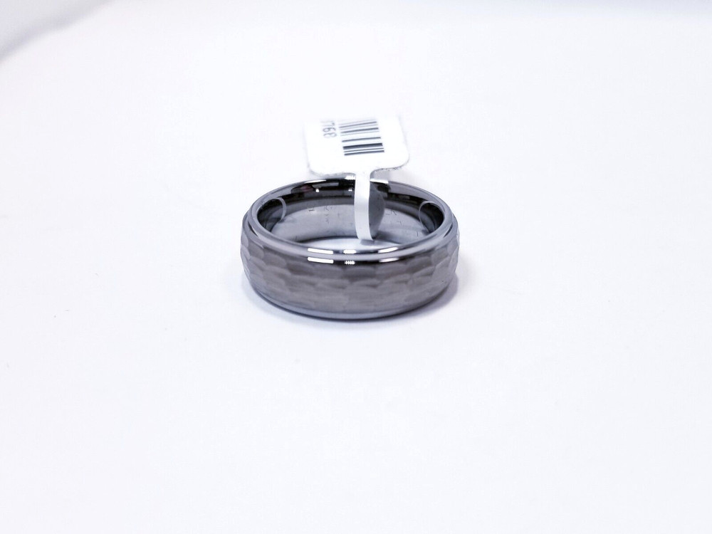 Tungsten Hammered Step Edge Band, 6MM