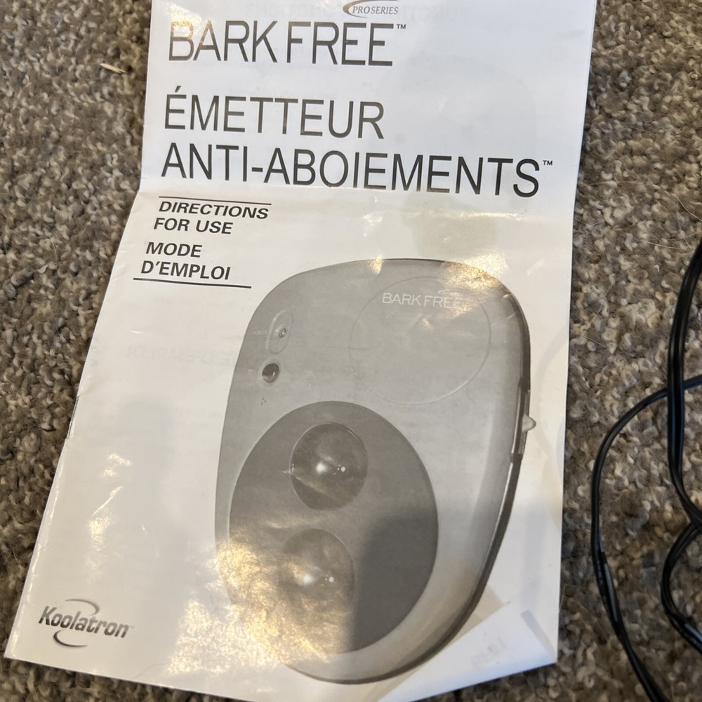 Koolatron Pro Series Bark Free Dog Training Device Model BF01