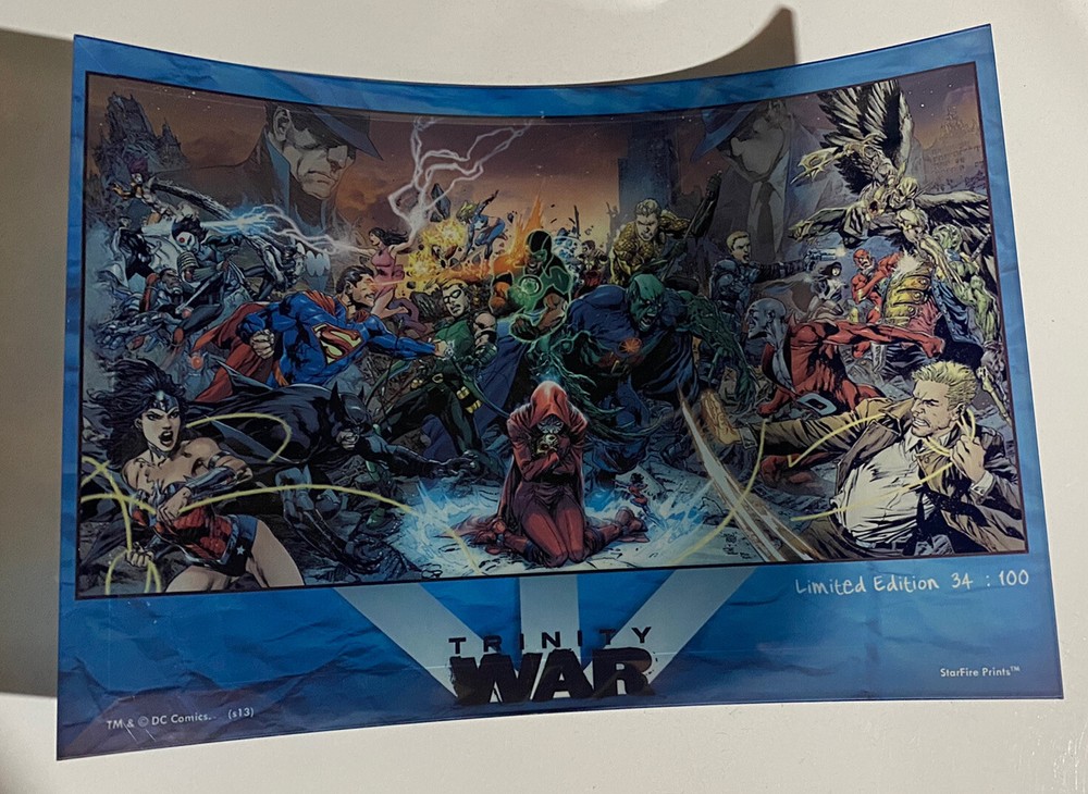 DC COMICS Justice League SDCC 2013 DC TRINITY WARS LTD ED STARFIRE GLASS PRINT
