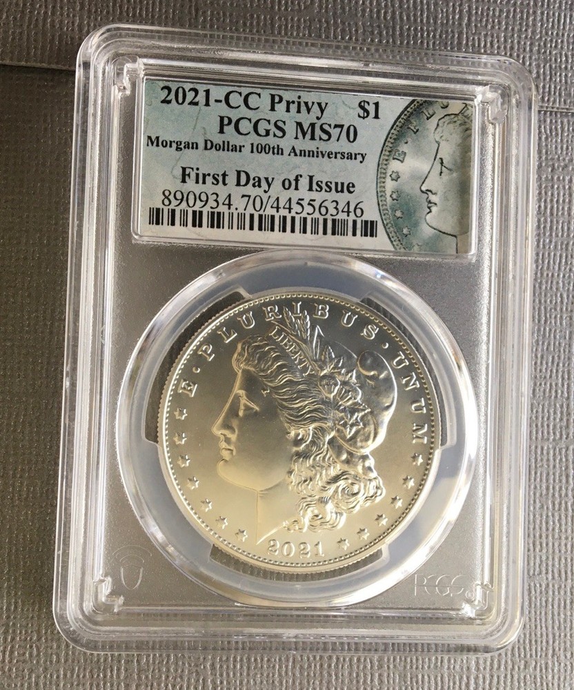2021 $1 CC Morgan Silver Dollar PRIVY PCGS MS 70