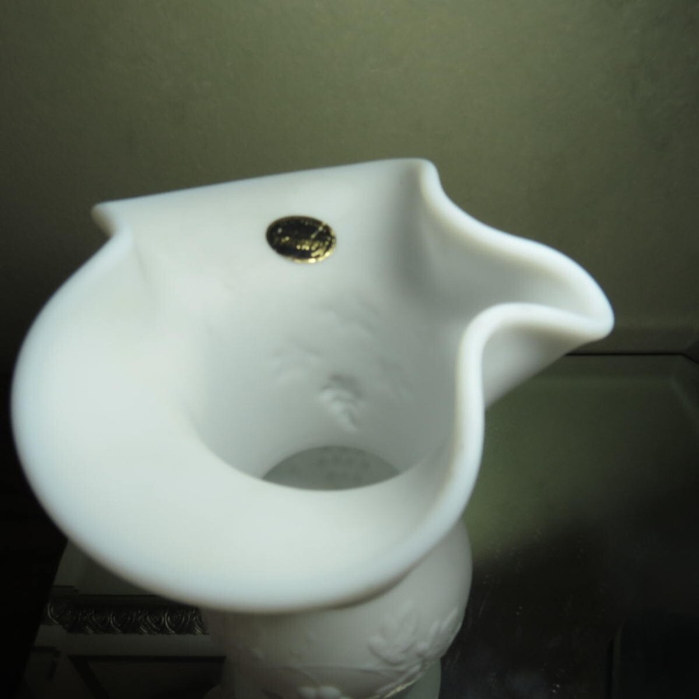 MCM Kanawha Folded Top Molded Grape 9" Pitcher in Opaque white