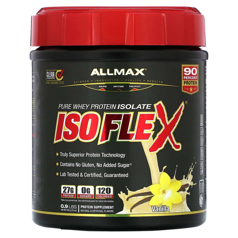 Isoflex, Pure Whey Protein Isolate, Vanilla, 0.9 lbs (425 g)