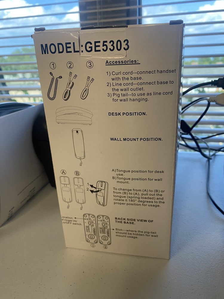 Golden Eagle Trimstyle Corded Telephone w/Visual Ringer White GE5303