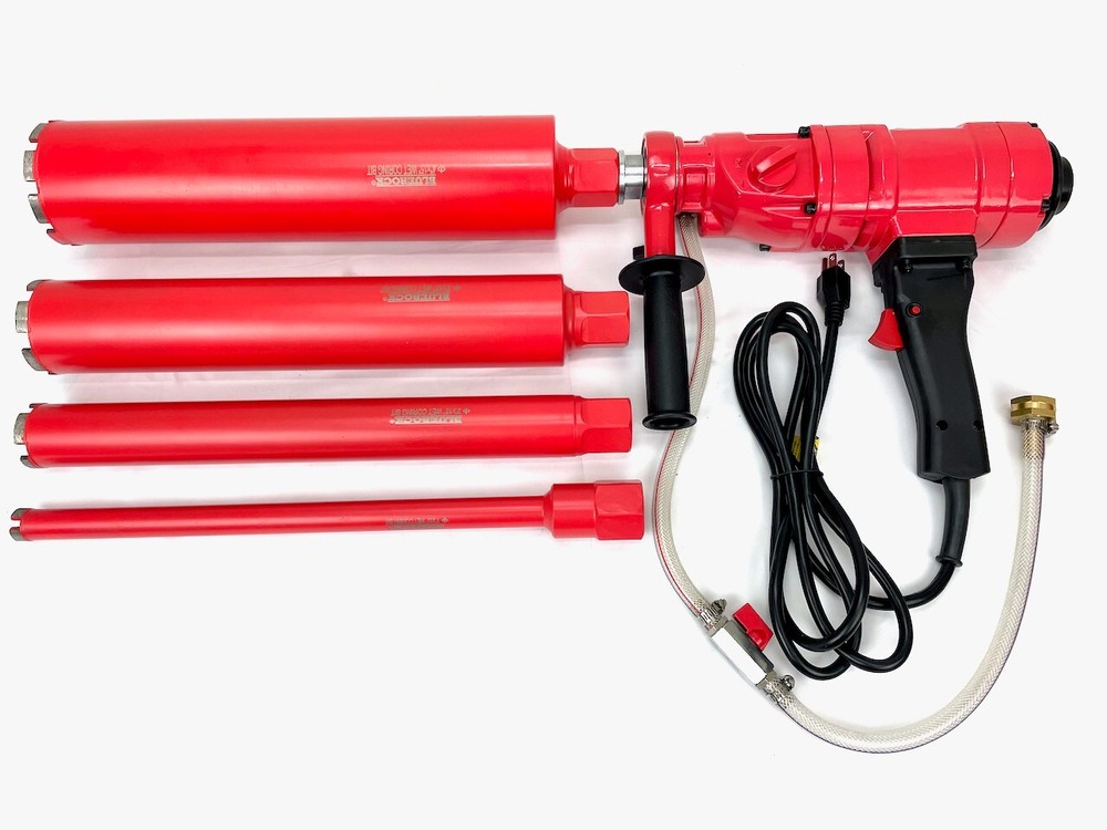BLUEROCK ® TOOLS 4Z1 CONCRETE CORING DRILL 2 SPEED & 1"-4" Core Bit Set