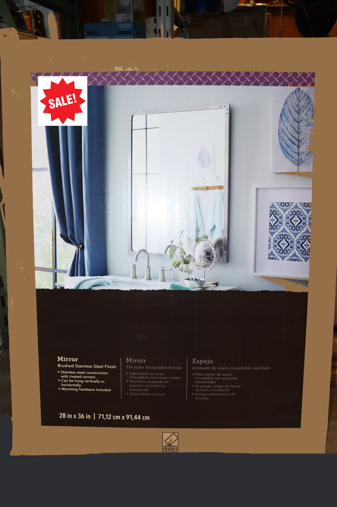 Wall Mirror Bathroom Mirror 28-in W x 36-in H Rectangular Wall Mirror, 819967