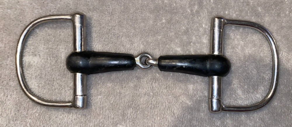 4 3/4'' BLACK RUBBER SNAFFLE ENGLISH DEE BIT