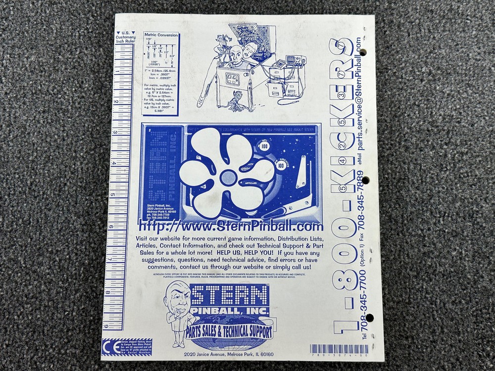 Stern Austin Powers Pinball Machine Game Manual Schematics ORIGINAL