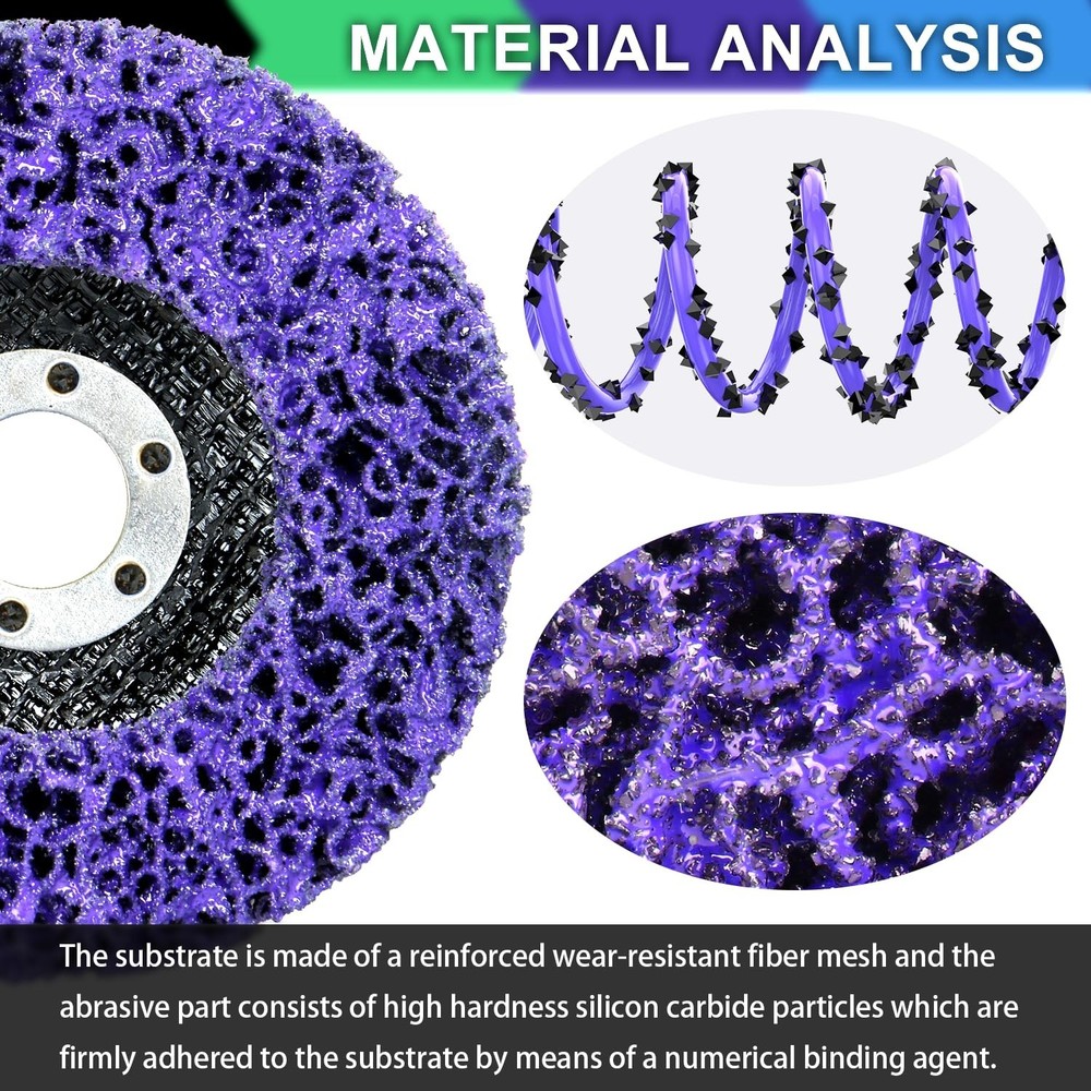 12-Pack Angle Grinder Discs - 4.5" Multi-Surface Paint and Rust Removers