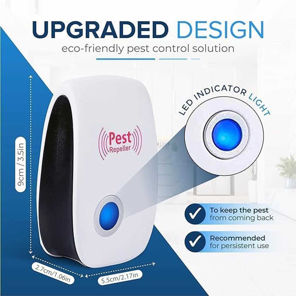 2025 Ultrasonic Pest Repeller Control Electronic Repellent BUG Mice Rat Reject