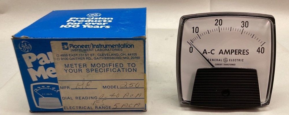 General Electric,0-40 Type A0-91,A-C Amperes Panel Meter