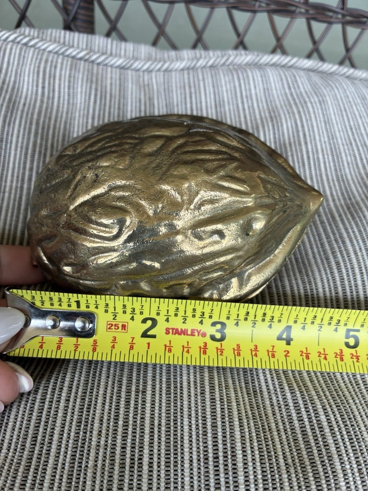 Vintage Solid Brass Nut Cracker Walnut Shaped NutCracker