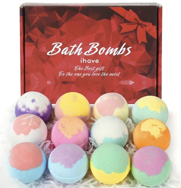 Bath Bomb Gift Set 12 Pack Assorted Scents Spa Relaxing Aromatherapy