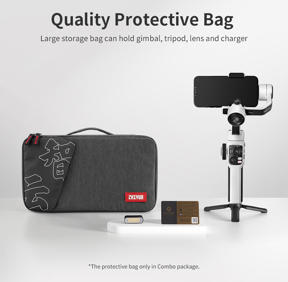 ZHIYUN Smooth 5S Combo, 3-Axis Gimbal Stabilizer with Light for iPhone Android