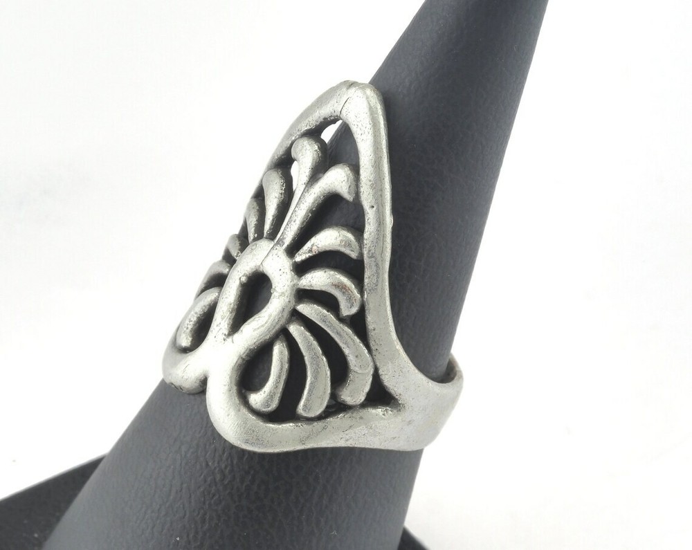 Adjustable Ring Antique Silver Plated Brass (18mm 8US inner size) 2671