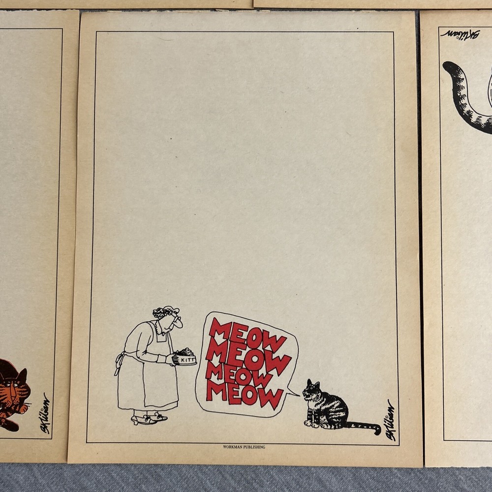 Kliban Cat Notebook Notepad Paper Writing Sheet (5 Sheets) 8-1/2"x10-7/8"