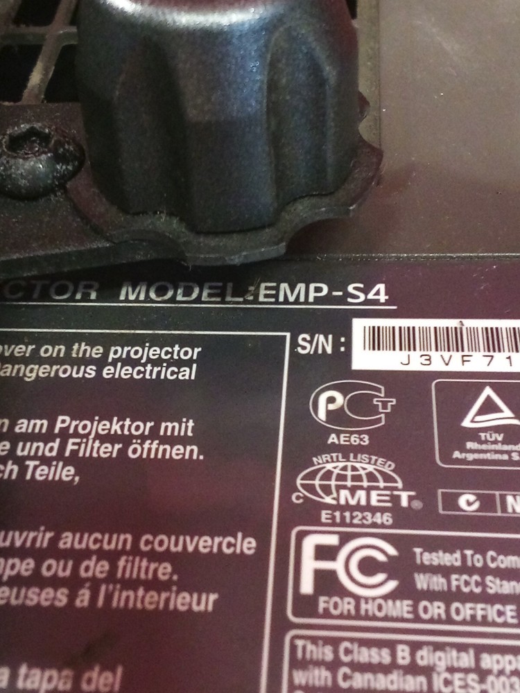 Epson Powerlite S4 Projector Model EMP-S4 - USED