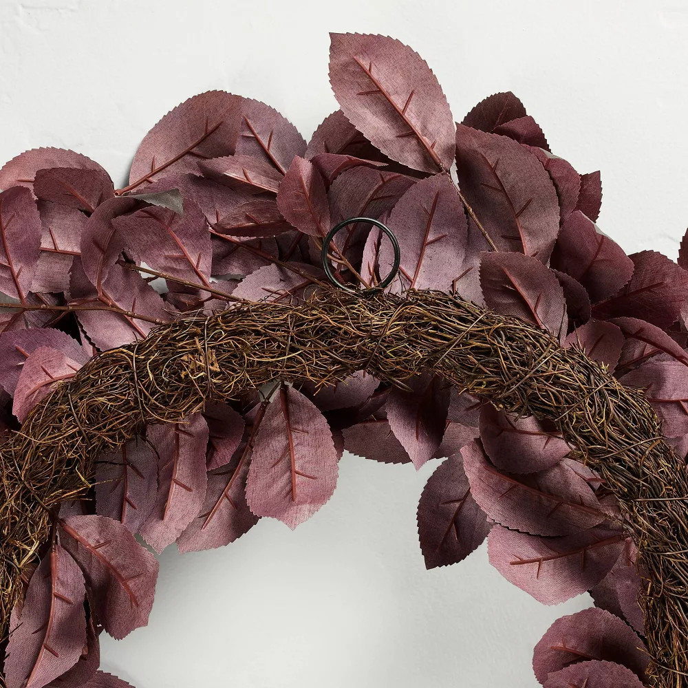 26" Black Plum Leaf Fall Wreath - Hearth & Hand with Magnolia