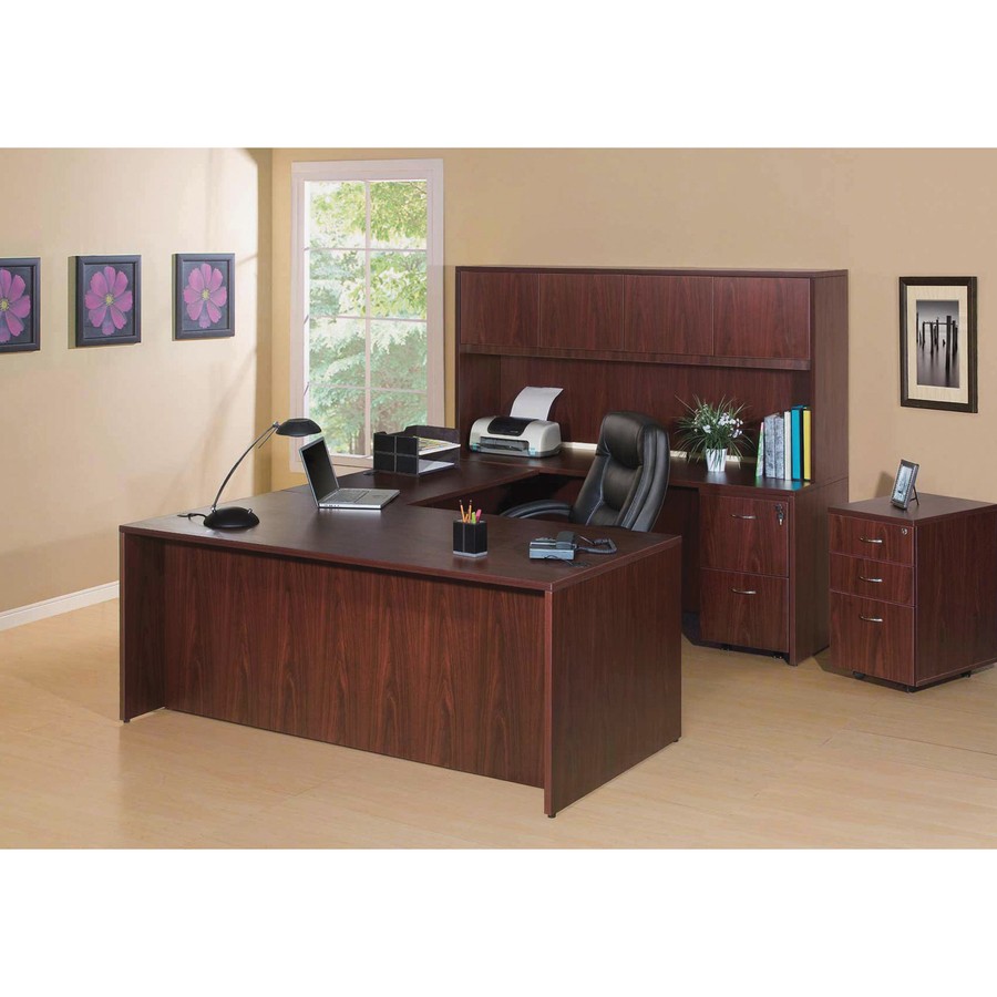 Lorell LLR69373 Rectangular Desk Shell 60"x30" Mahogany