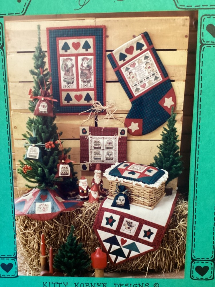 PATTERN Christmas Stocking Tree Skirt & Table Runner NEW Kitty Korner Designs