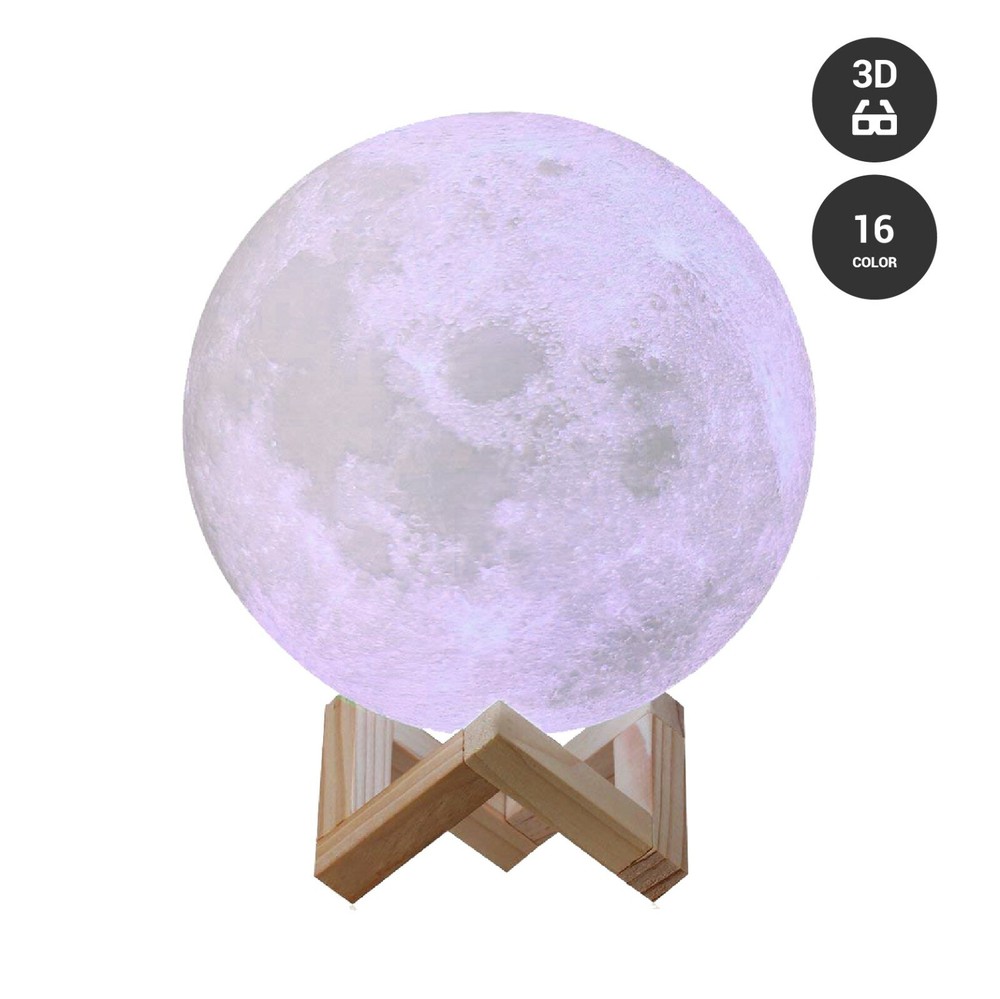 3D Moon Night Light Table Lamp USB Charging Touch Control Home Decor Gift 15cm