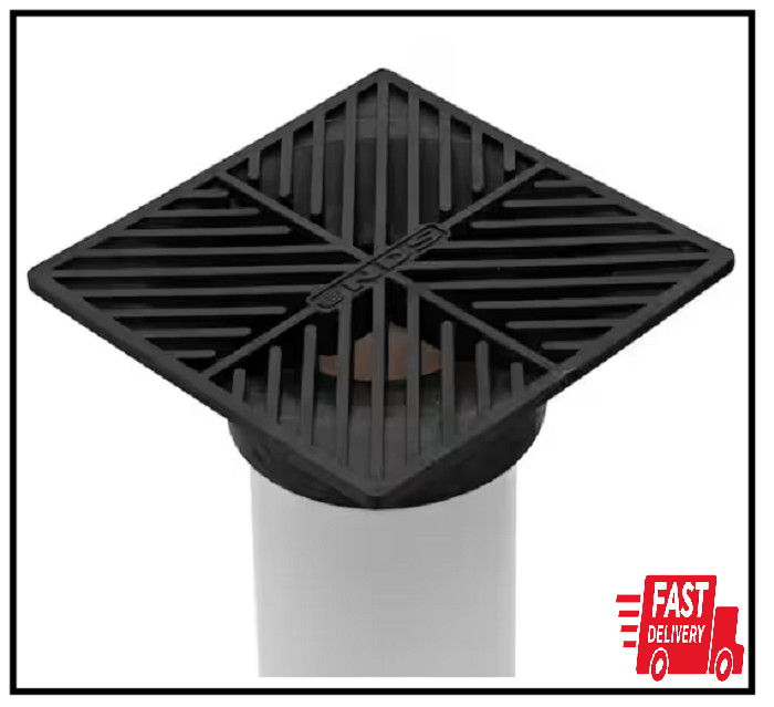 6 in. Plastic Square Drainage Grate in Black