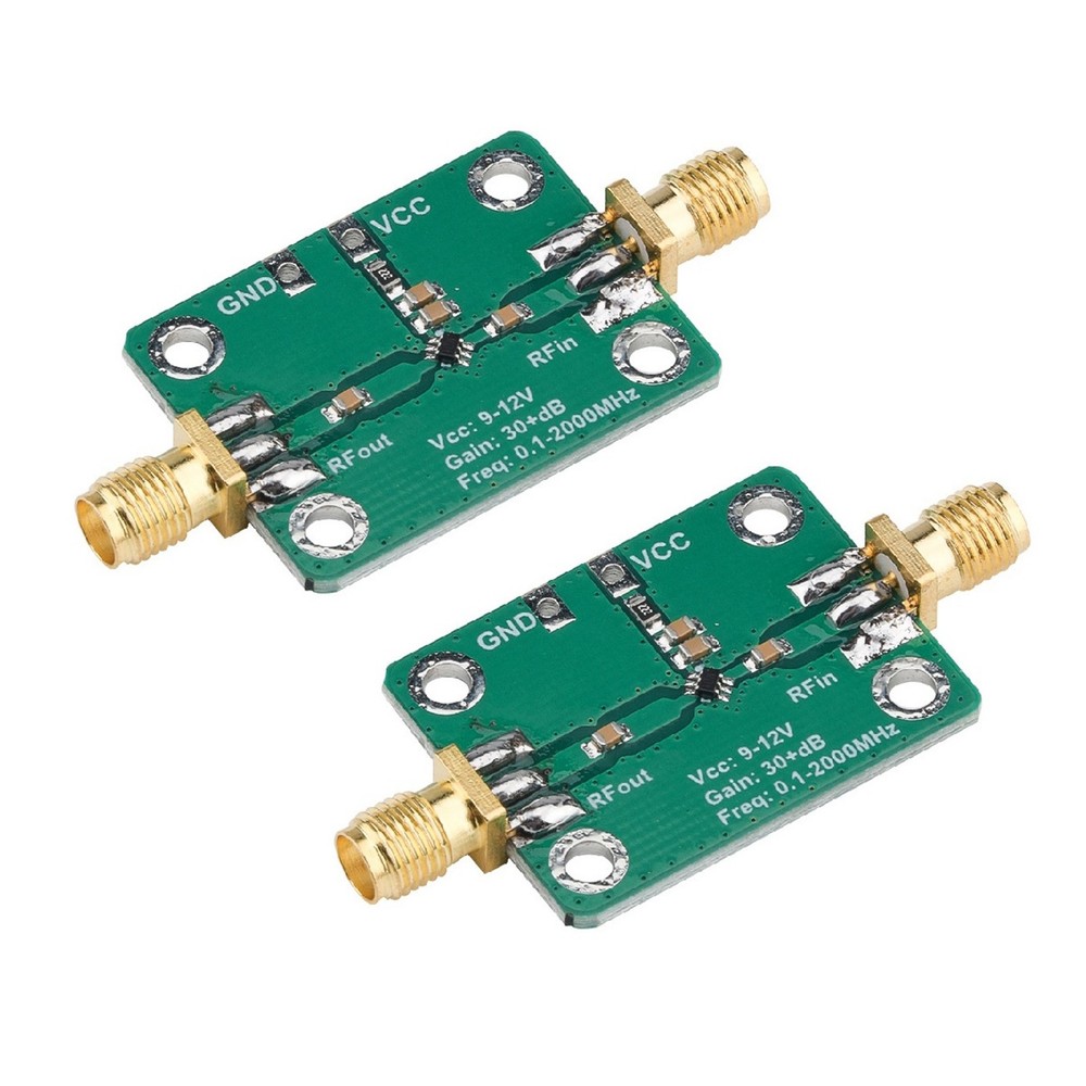RF Amplifier Module Broadband 0.1-2000MHz Low Noise 30dB Gain 9-12V DC Input