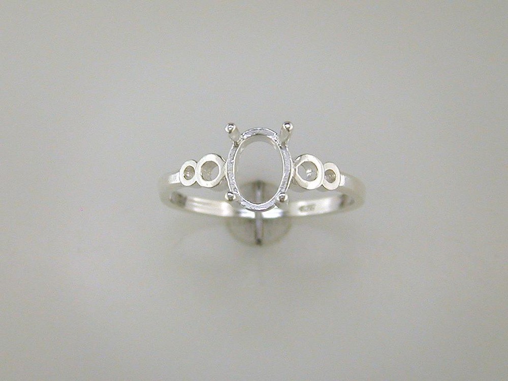 Oval Loop Shank Ring Setting Sterling Silver