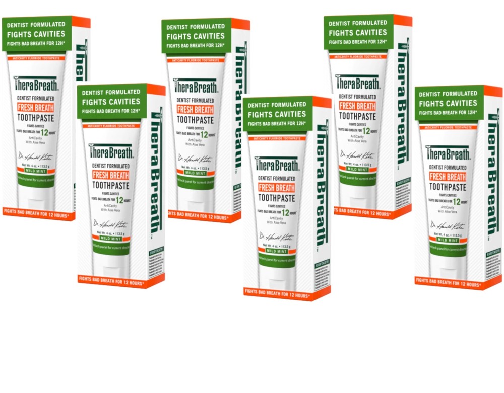 6 Pack - TheraBreath Fresh Breath Toothpaste, 4 oz