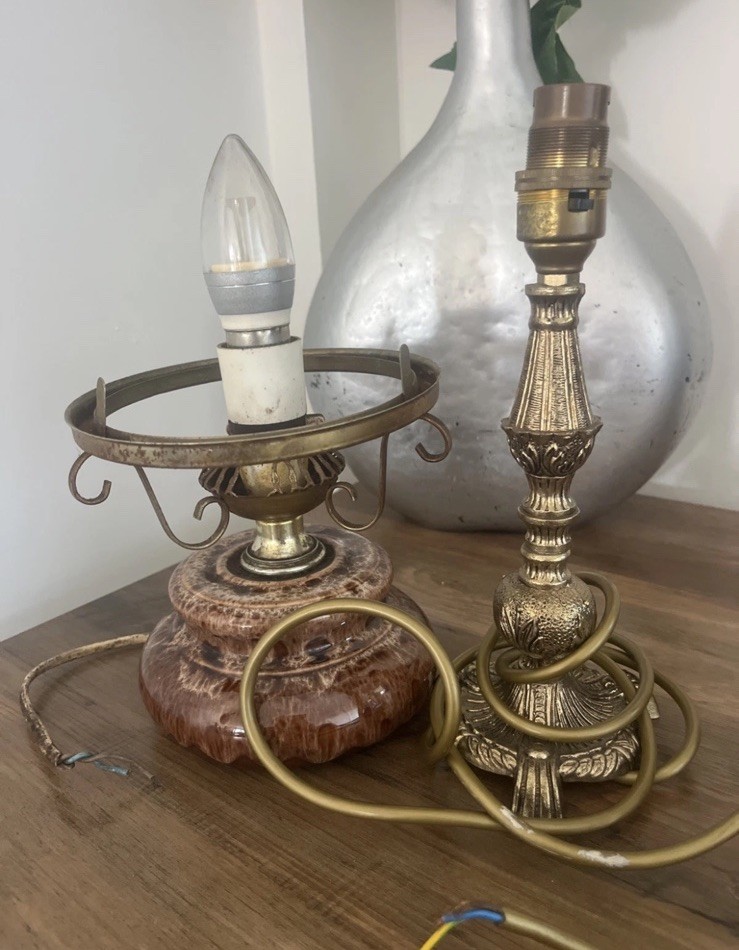 Two Vintage Lamps Just Need Plugs