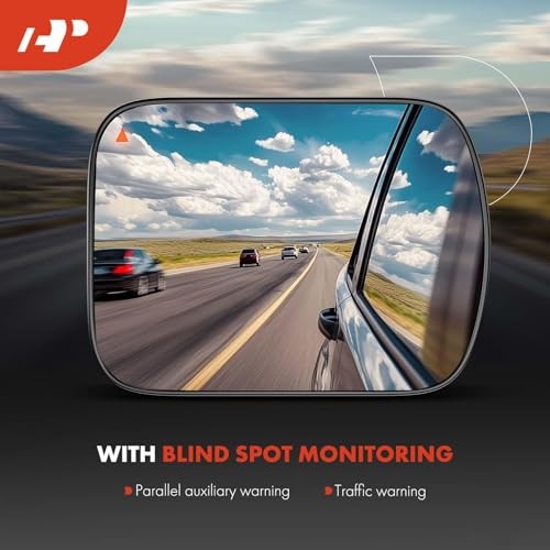 Right Passenger Side Heated Mirror Glass with Backing Plate - Compatible with