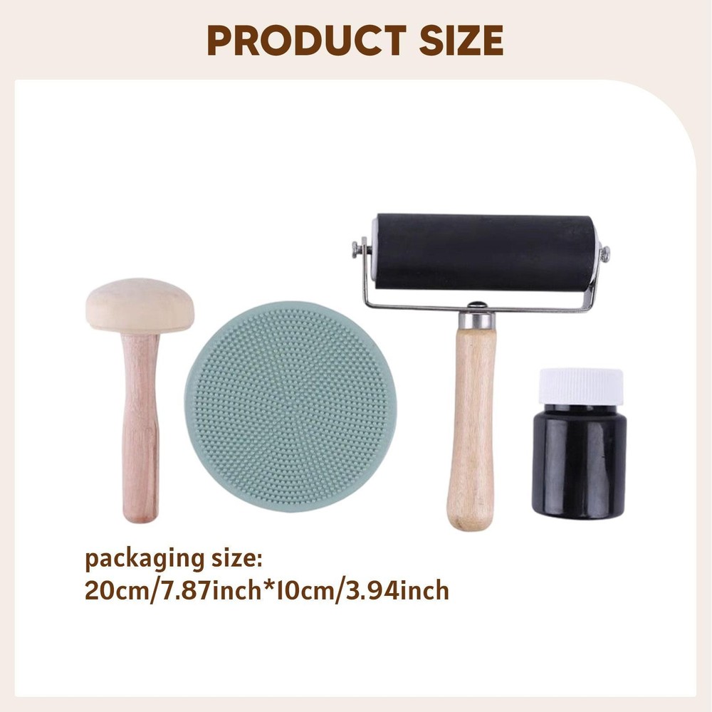 Rubber Brayer Roller Handheld Printing Roller for Scrapbooking Engraving