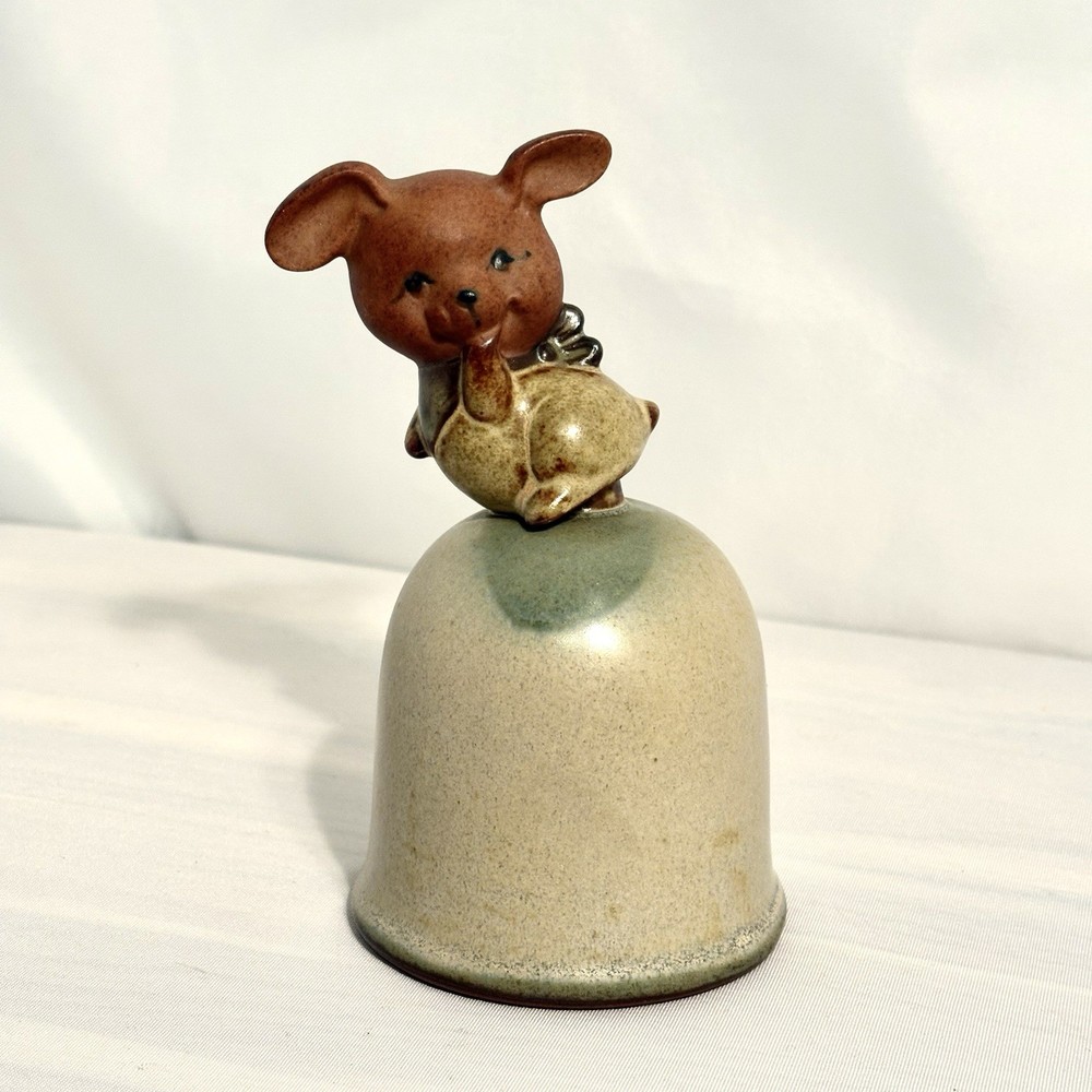 Vintage UCTCI Rabbit Bell Pottery 5.5” Rustic Mid-century Modern Boho Whimsical