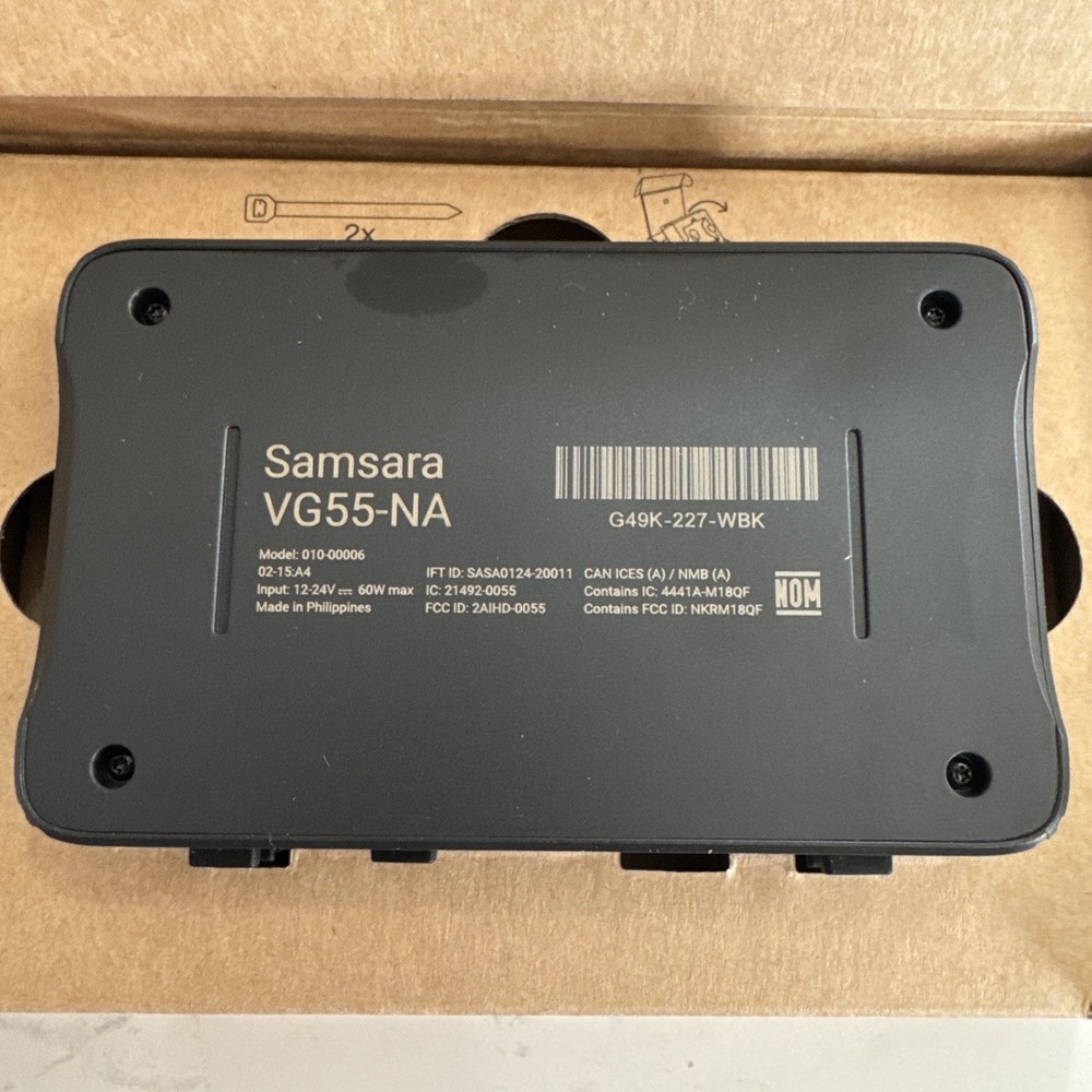 Samsara VG55-NA Vehicle Gateway for GPS Tracking& Analytics Sensor Data New E50